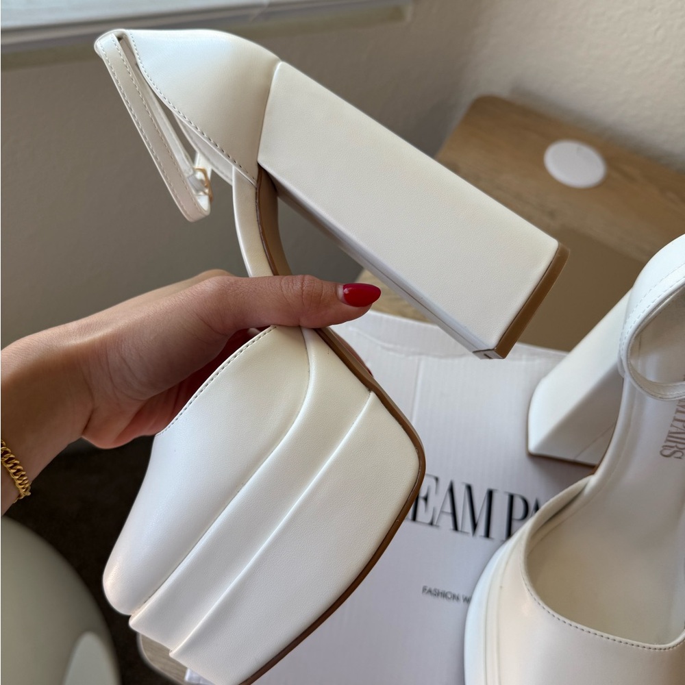 Elegant White Platform Heels